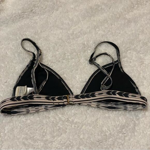 L Space Tribal Print Gold Black Triangle Bikini Top Size Small - Picture 5 of 8